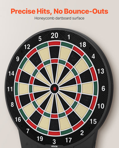 Electronic Dart Board, 15.5" Target Dartboard with 43 Games & 320+ Variations for Up to 8 Players, 6 Dart Shafts with Flights & 50 Soft Tips, Color LCD Scoring Screen for Home Party Game Room