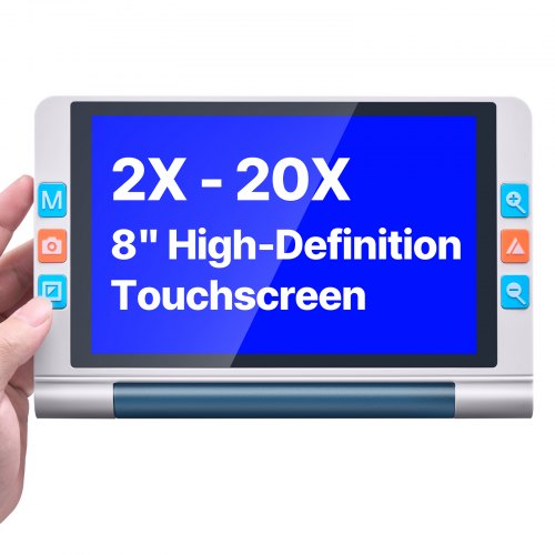 Portable Digital Magnifier, 8-inch Touchscreen Electronic Video Magnifier for Low Version, 2X - 20X Electronic Reading Aid with 13MP Auto-Focus HD Lens, 26 Color Mode, HDMI Output & 16GB Storage