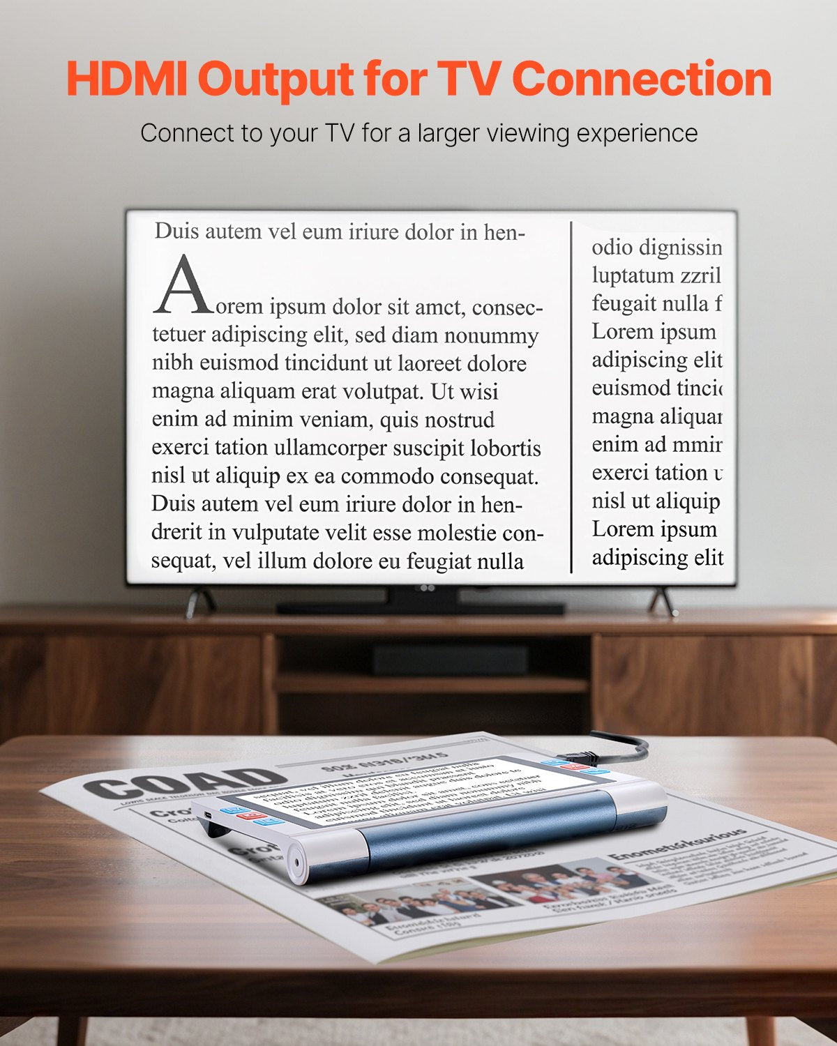 Portable Digital Magnifier, 8-inch Touchscreen Electronic Video Magnifier for Low Version, 2X - 20X Electronic Reading Aid with 13MP Auto-Focus HD Lens, 26 Color Mode, HDMI Output & 16GB Storage