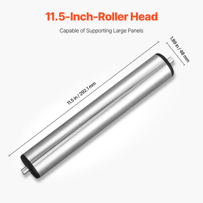 2-Pack Roller Stands, 135 lb Load Capacity, 26.8-42.5'' Adjustable Height, Folding Heavy Duty Design with 11.5 in Polished Steel Roller Head, for Table Saw Outfeed Woodworking Extension Support