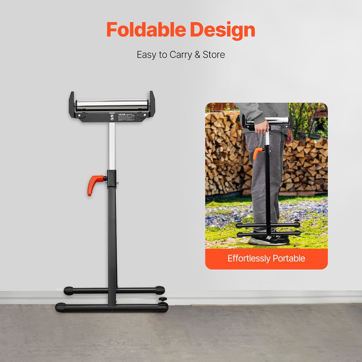 2er-Pack Rollenständer, maximale Belastung 250 lb, verstellbar 27-43 Zoll, für die Holzbearbeitung