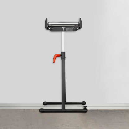 2-Pack Roller Stands, 250 lbs Load Capacity, 27-43 in Adjustable Height, Folding Heavy Duty with Polished Steel Roller Head & Edge Guides, for Table Saw Outfeed Woodworking Extension Support