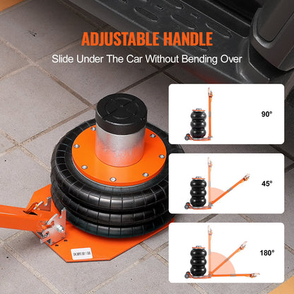 Air Jack 3 Ton/6600 lbs pneumatisk domkraft med förhöjd kolumn för Sedan