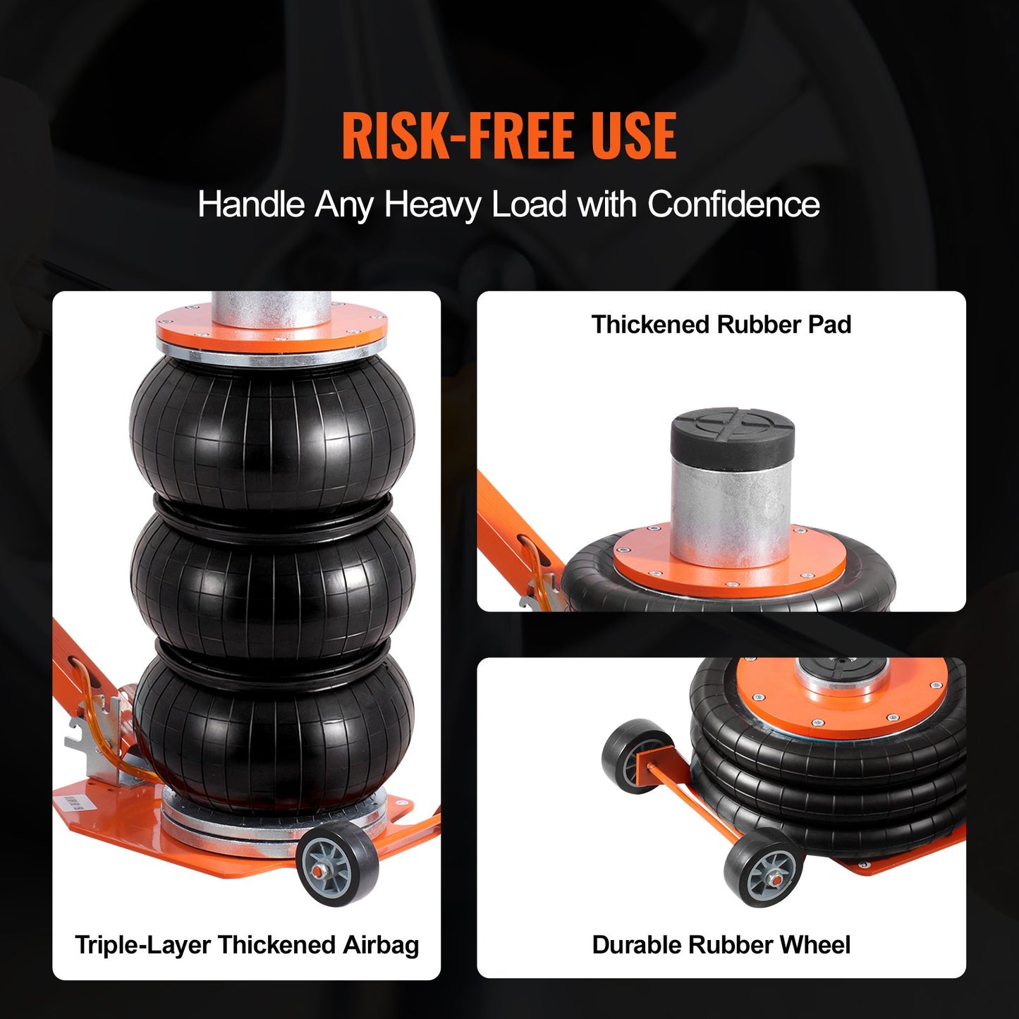 Air Jack 3 Ton/6600 lbs pneumatisk domkraft med förhöjd kolumn för Sedan