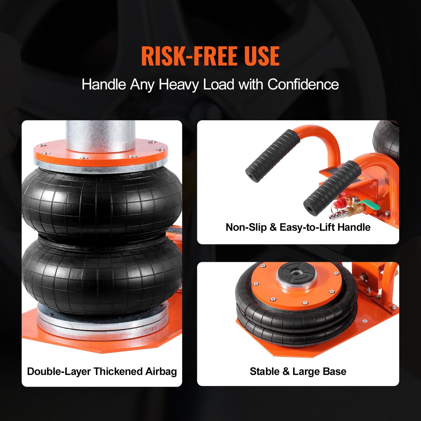 Air Jack 3 Tonnen/6600 lbs pneumatischer Wagenheber mit erhöhter Säule für Limousine