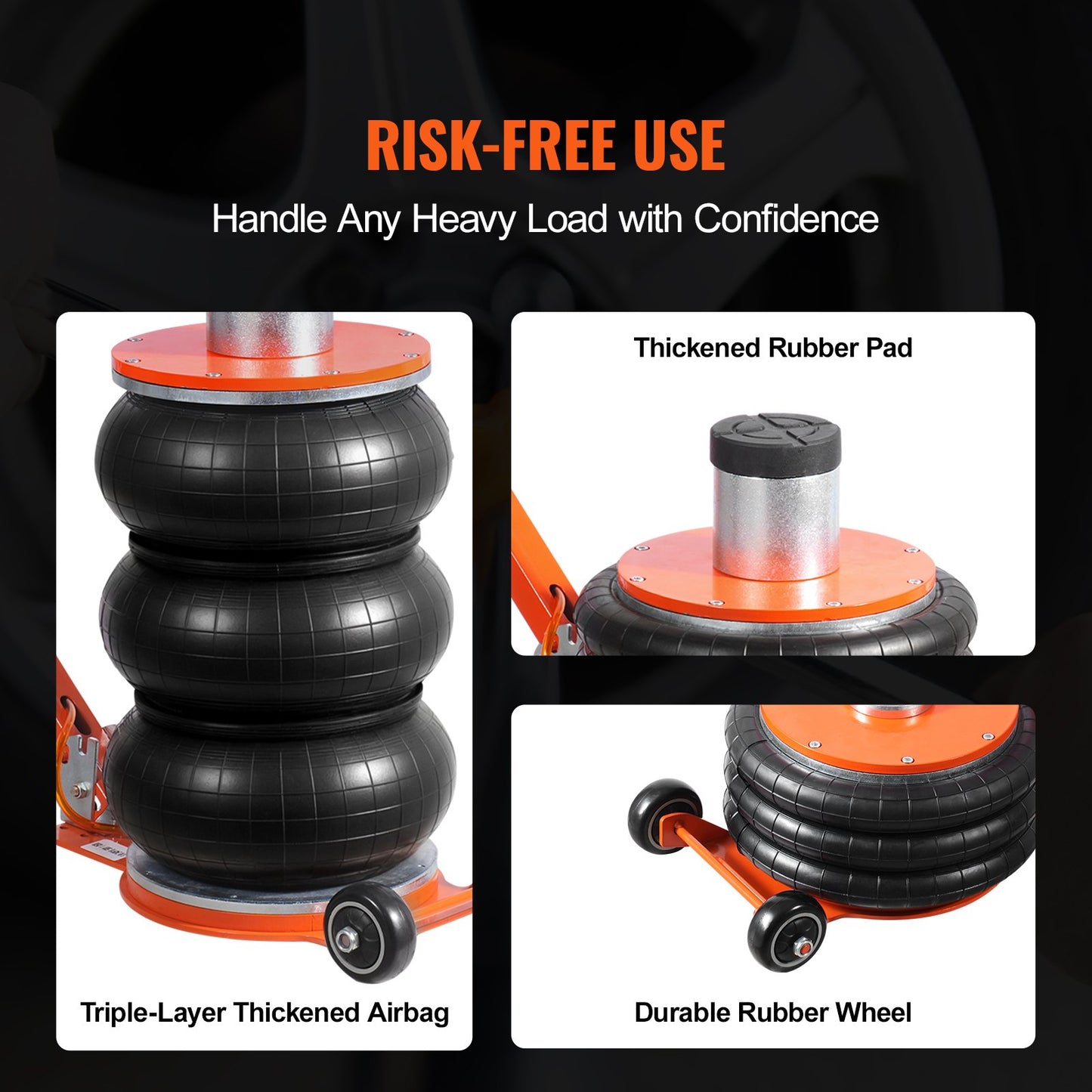 Air Jack 5 Ton/11000 lbs pneumatisk domkraft med förhöjd kolumn för Sedan