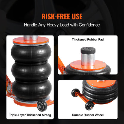 Air Jack 5 Ton/11000 lbs pneumatisk domkraft med förhöjd kolumn för Sedan