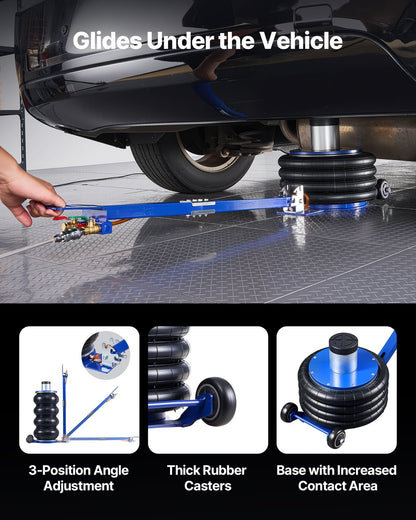 Air Jack, 6 Ton/13227 lbs Airbag Jack, Lift Up to 26.5 inch with Heightened Column, Adjustable Handle & Thick Rubber Pad, 2-5 s Fast Lifting Pneumatic for Car, SUV, Pickup Truck Repair, Garage