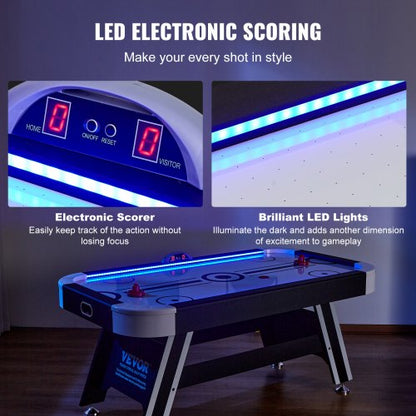 Luftbetriebener Hockeytisch, Sporthockeyspiel, Schieber, Pucks, LED-Punkteanzeige | EU