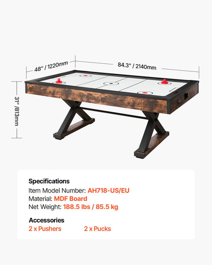 214 cm Air Hockey Tisch Air Powered Arcade Tisch Elektronische Punktezähler Drücker