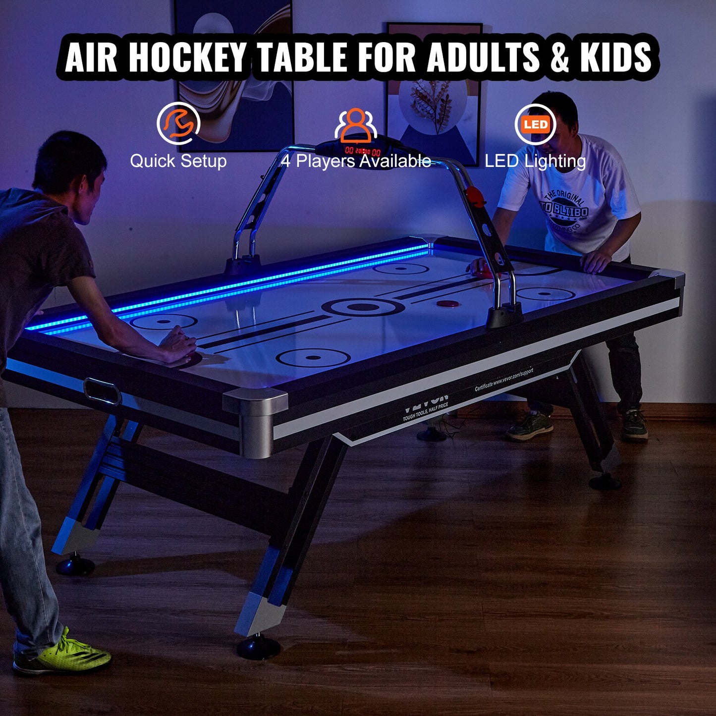 Air-Powered Hockey Bord Sport Hockey Game Pushers Puckar LED Scoring
