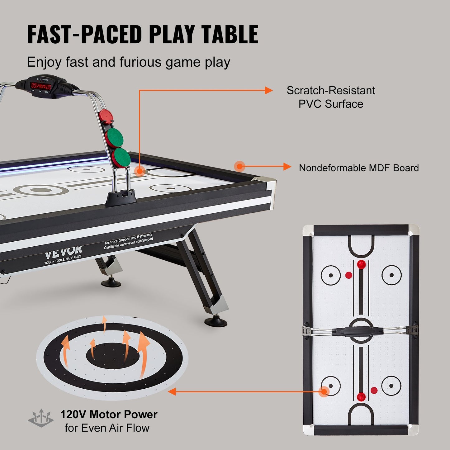 Air-Powered Hockey Bord Sport Hockey Game Pushers Puckar LED Scoring