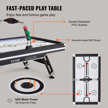 Air-Powered Hockey Bord Sport Hockey Game Pushers Puckar LED Scoring