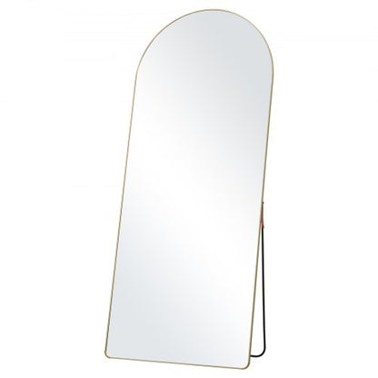 Arched Full Length Mirror, 71'' x 30'', Large Free Standing Leaning Hanging Wall Mounted Floor Mirror with Stand Aluminum Alloy Frame, Full Body Dressing Mirror for Living Room Bedroom, Black