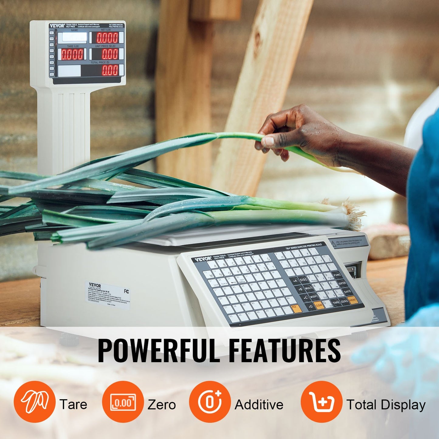 Electronic Price Computing Scale, 66 LB Digital Deli Weight Scales, LCD & LED Digital Commercial Food Fruit Meat Produce Counting Weight, for Retail Store, Kitchen, Restaurant Market, and Farmer