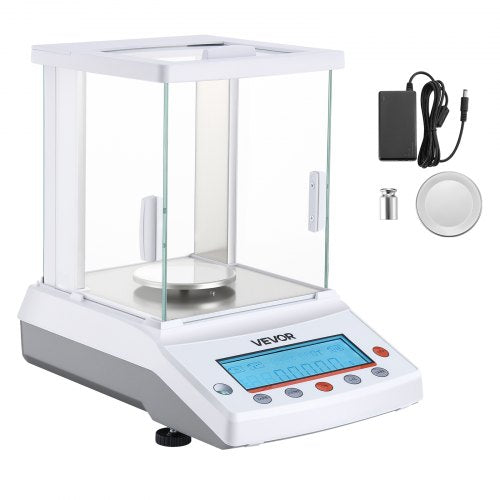 Analytical Balance, 120 g x 0.1 mg, 0.0001 g High Precision Accuracy Lab Scale, g/oz/ct/mg 4 Units Electronic Digital Analytical Balance with Glass Draft Shield, for Laboratory Jewelry Pharmacy