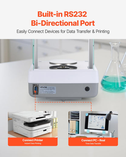 Analytical Balance, 220 g x 0.1 mg, 0.0001 g High Precision Accuracy Lab Scale, g/oz/ct/mg 4 Units Electronic Digital Analytical Balance with Glass Draft Shield, for Laboratory Jewelry Pharmacy