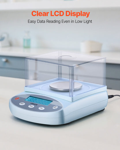 Analytical Balance, 200 g x 0.001 g, High Precision Accuracy Lab Scale, 13 Units Electronic Digital Analytical Balance with Glass Draft Shield and Weighing Pan, for Laboratory Jewelry Pharmacy