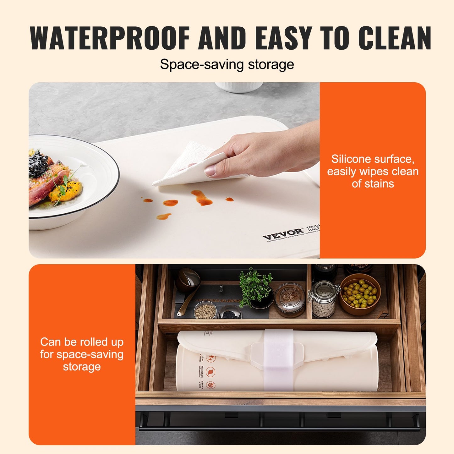 Electric Warming Tray, Food Warming Mat for Buffet, Rollable & Portable Silicone Food Warmer with 4 Adjustable Temperature Settings, Auto Shut-Off & Child Lock, Perfect for Parties, Catering