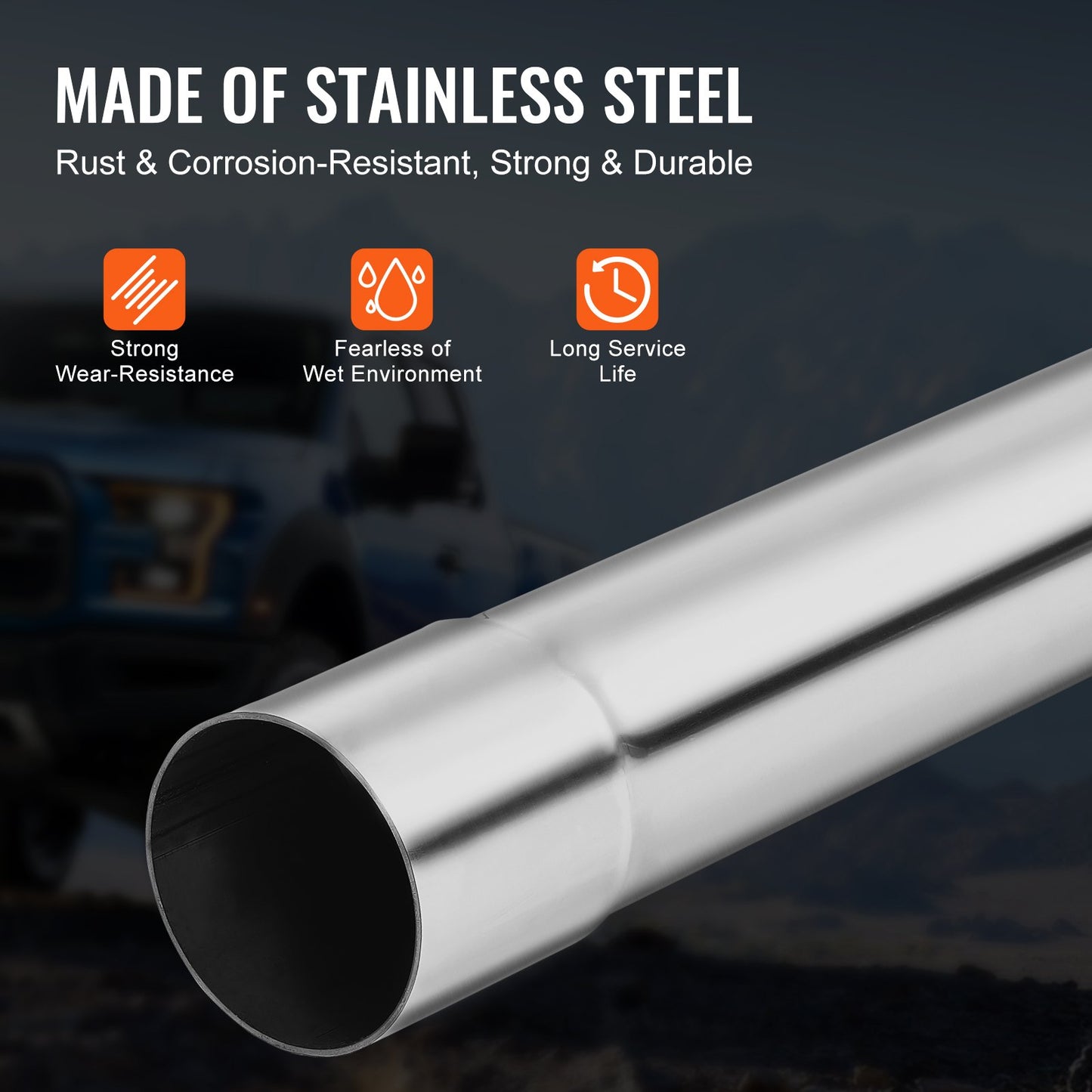 Exhaust Kit, 16pcs, DIY Universal Stainless Steel Exhaust Kit with Slip-Fit Joint & Large Exhaust Tube, Rust-Proof Exhaust Pipe for Exhaust System, Fit for Garage/Auto Repair Store/4S Store