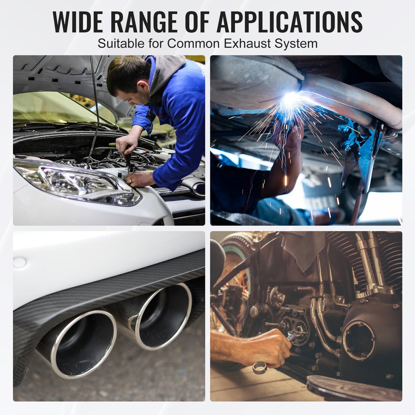 DIY Universal Exhaust Kit 16 Piece Exhaust Pipe Kit with Slip-Fit Joint