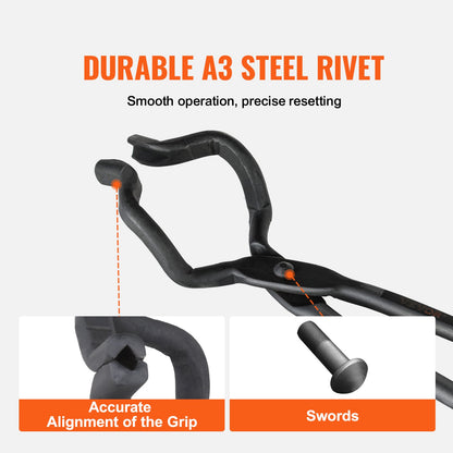 Smedtång, 18” Z V-bittång, smidestång i kolstål med A3 stålnitar, för knivblad, långa stycken, cirkulära smide, för nybörjare och erfarna smeder och bladsmeder