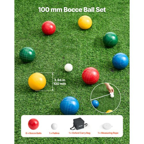 Boccia Ball Set Boccia Ball Game Set 100 mm 8 Resin Balls 4 Colors for the Beach | EU