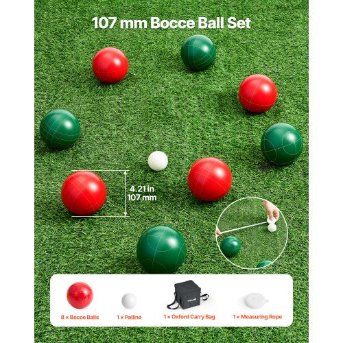 Boccia Ball Set Boccia Ball Game Set 107 mm 8 Resin Balls 2 Colors for the Beach | EU