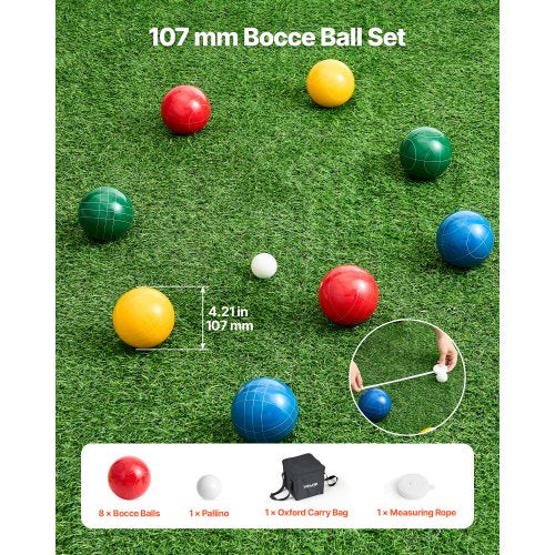 Boccia Ball Set Boccia Ball Game Set 107 mm 8 Resin Balls 4 Colors for the Beach | EU