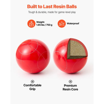 Boccia Ball Set Boccia Ball Game Set 90 mm 8 Resin Balls 4 Colors for the Beach | EU