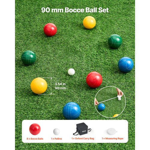 Boccia Ball Set Boccia Ball Game Set 90 mm 8 Resin Balls 4 Colors for the Beach | EU