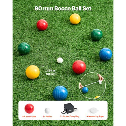Boccia Ball Set Boccia Ball Game Set 90 mm 8 Resin Balls 4 Colors for the Beach | EU