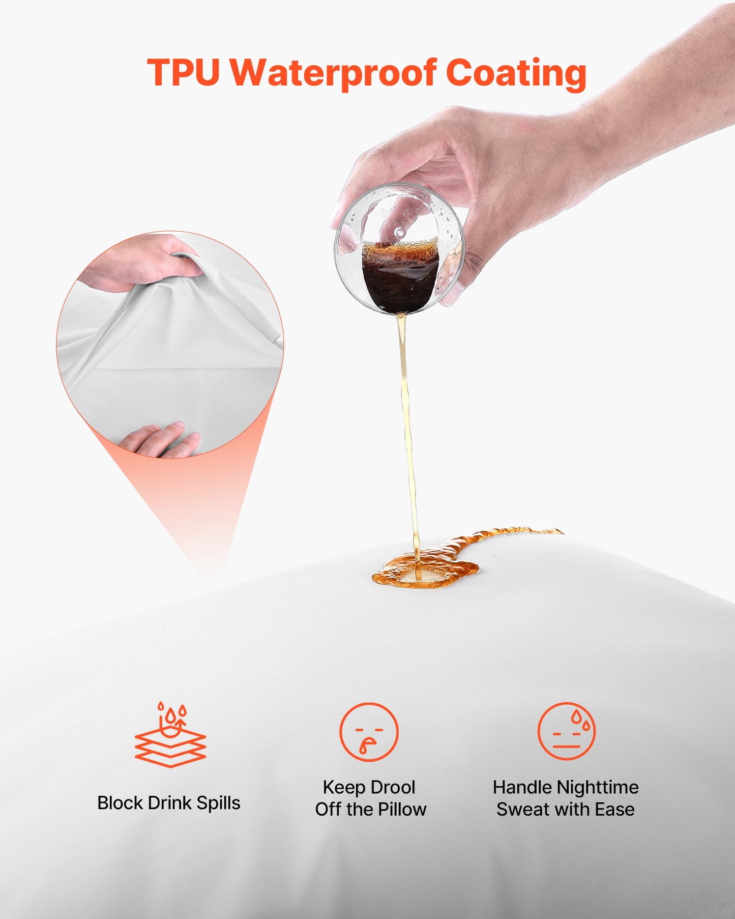 Pillow Protectors, 4 Pack Waterproof Pillow Protectors with Hidden Zipper, Breathable Standard Size Pillows Protector, Stain & Dust Sweat Proof, Washable Covers for Increased Pillows Lifespan