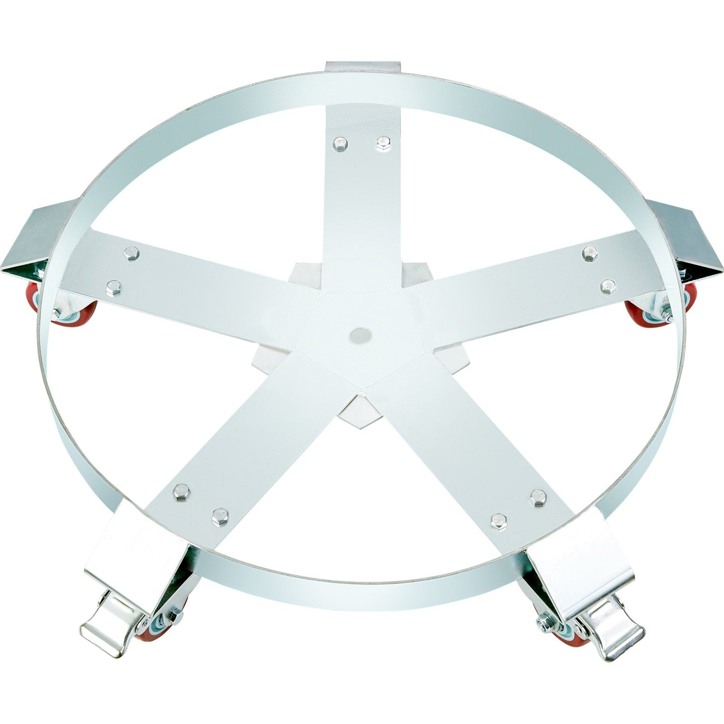 55 Gallon Heavy Duty Drum Dolly, 1250lbs Load Capacity, Barrel Dolly Cart Drum Caddy, Non Tipping Hand Truck Capacity Dollies with Steel Frame 5 Swivel Caster Wheels, for Warehouse Drum Handling