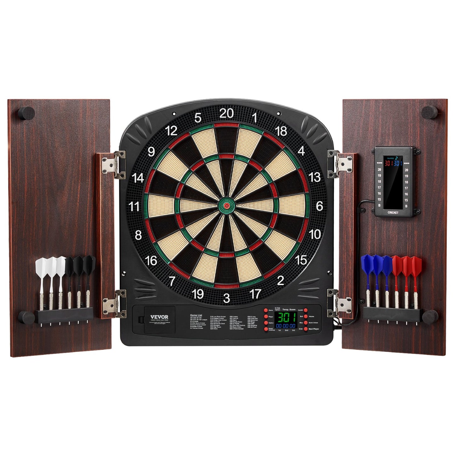 Dartboard och skåp Set komplett med alla tillbehör Enkel montering