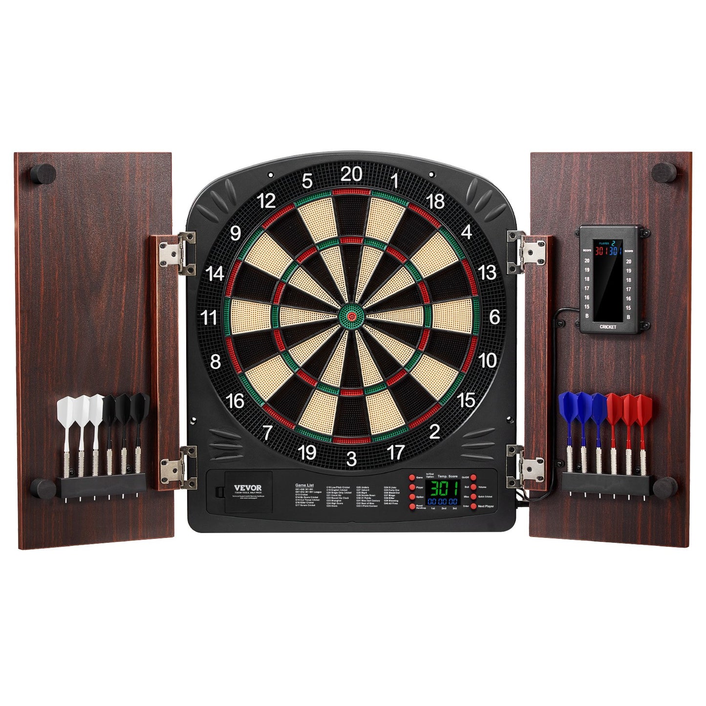 Dartboard och skåp Set komplett med alla tillbehör Enkel montering