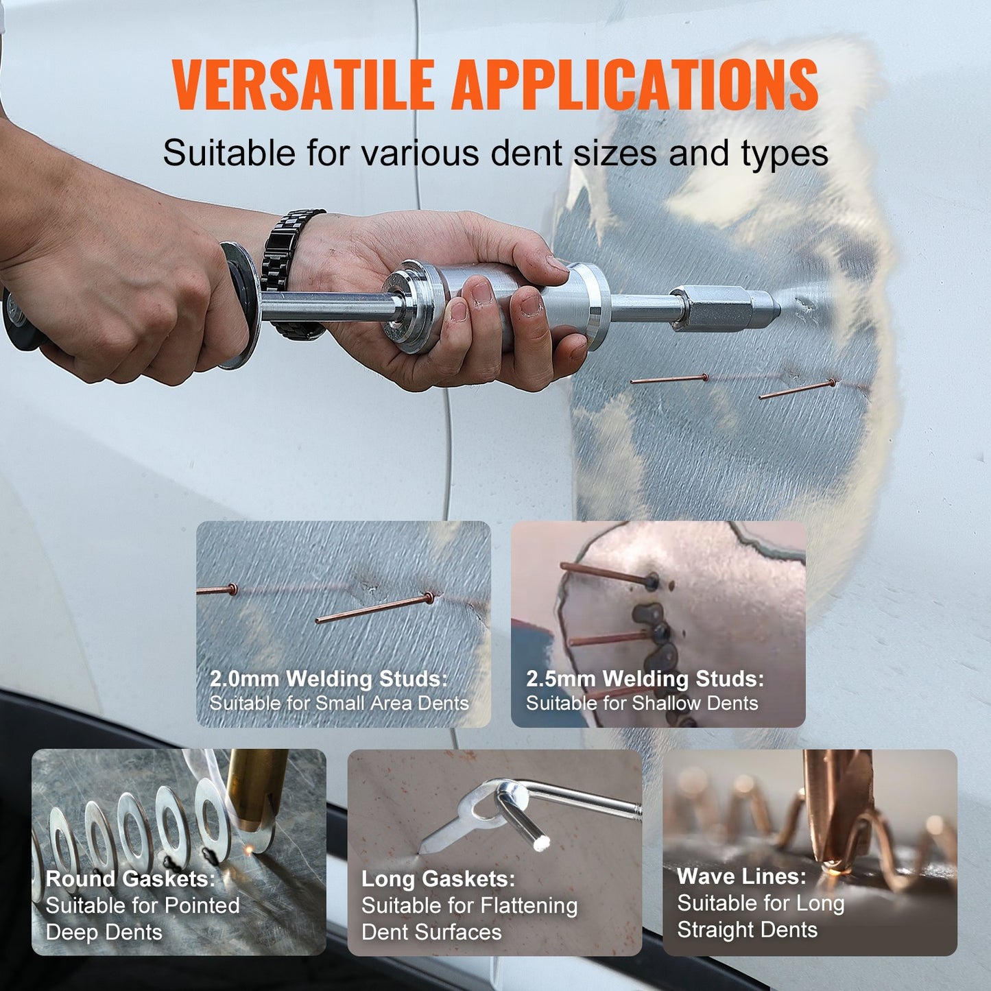 Stud Welder Dent Repair Kit, 800W Spot Welder Stud with 5 Welding Mode, Auto Body Dent Welder Repair Machine with 13 Types of Welding Accessories for Car, Truck, Motorcycle Dent Repair