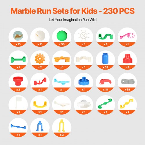 Murmelbahn-Set 230-teilig mit motorisiertem Aufzug, pädagogisches Geschenk für Kinder