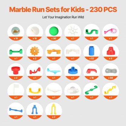 Murmelbahn-Set 230-teilig mit motorisiertem Aufzug, pädagogisches Geschenk für Kinder