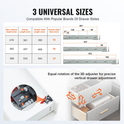 6 Pairs of 18 Inch Drawer Bottom Side Mount Rails, Heavy Duty Full Ball Bearing Extension Steel Track, Soft-Close Noiseless Guide Glides Cabinet Kitchen Runners with Locking Mechanism, 100 Lbs