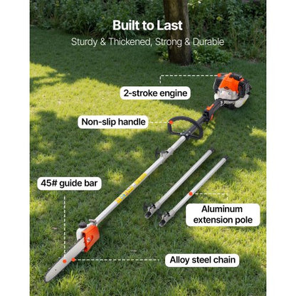 Petrol Pole Saw 25CC 2-Stroke Cordless Tree Trimmer 12" Bar | EU