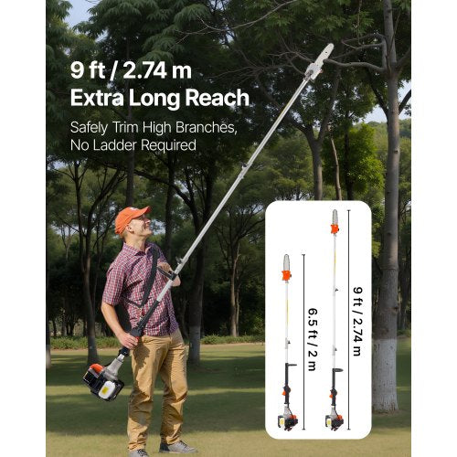 Bensindriven Stångsåg 25CC 2-takts Sladdlös Trädtrimmer 8" Svärd |  EU