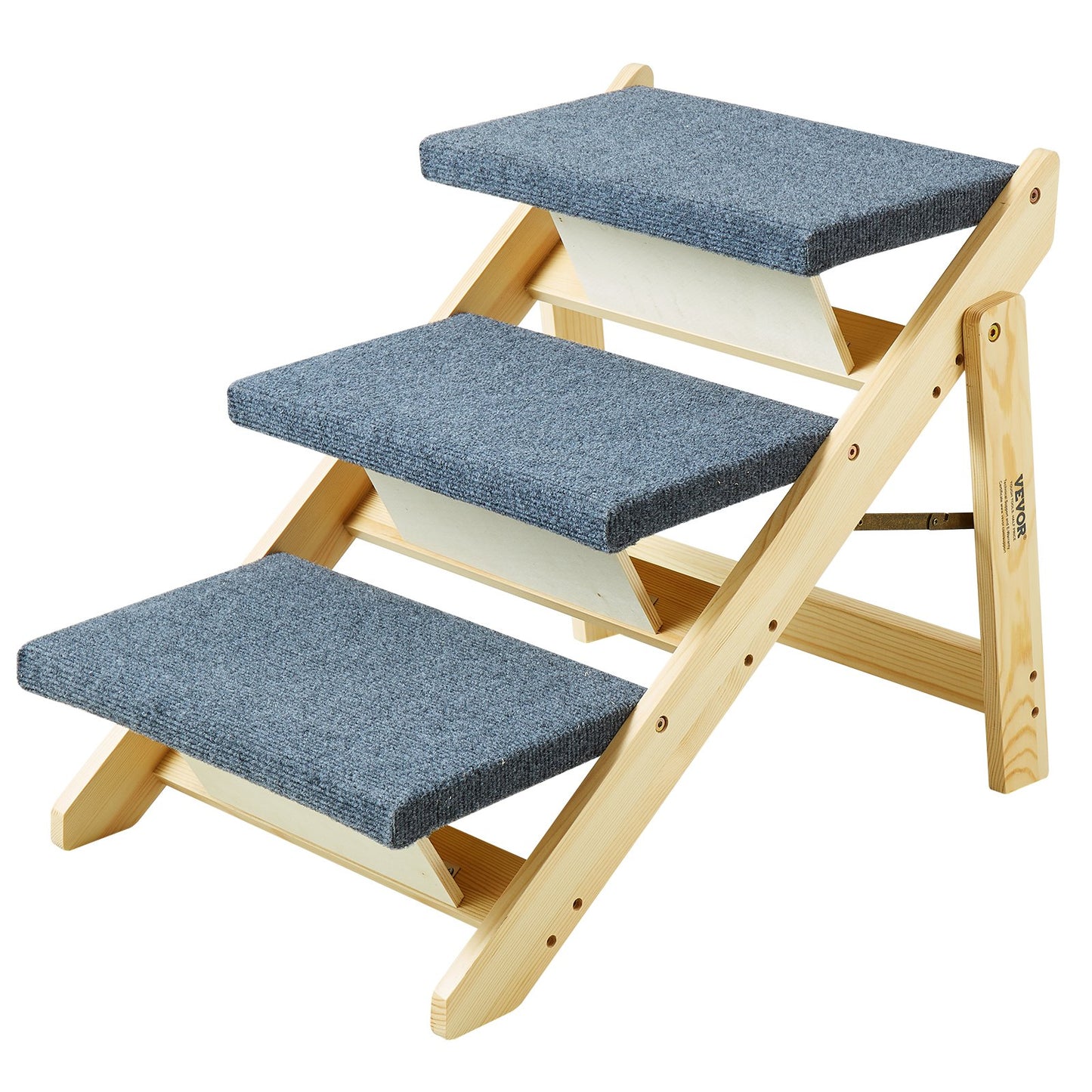 Haustiertreppe aus Holz mit 3 Stufen, 2-in-1, faltbare Hundetreppe, 150 lbs