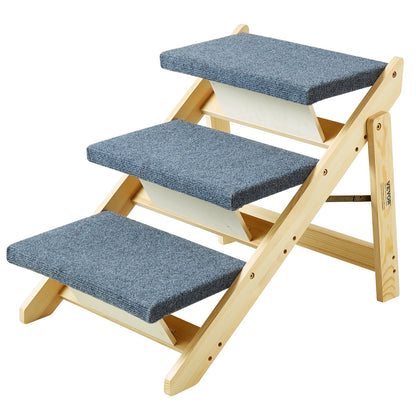 Haustiertreppe aus Holz mit 3 Stufen, 2-in-1, faltbare Hundetreppe, 150 lbs