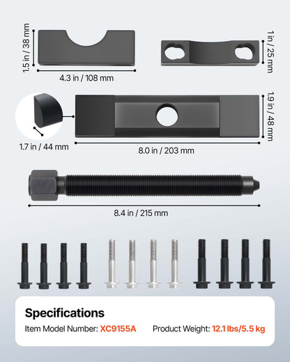 Yoke Puller, Made for Class 6-8 Transportation Trucks and Equipment, Heavy Duty Yoke Removal Tool Kit, Automotive Yoke Puller Kit Compatible with Kenworth, Peterbilt, Freightliner, Mack, Volvo