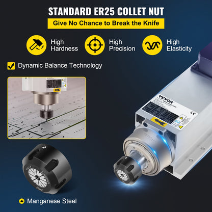 4KW 2220V luftgekühlter Spindelmotor ER25 CNC-Luftkühlungsspindelmotor für CNC-Gravierfräsmaschine