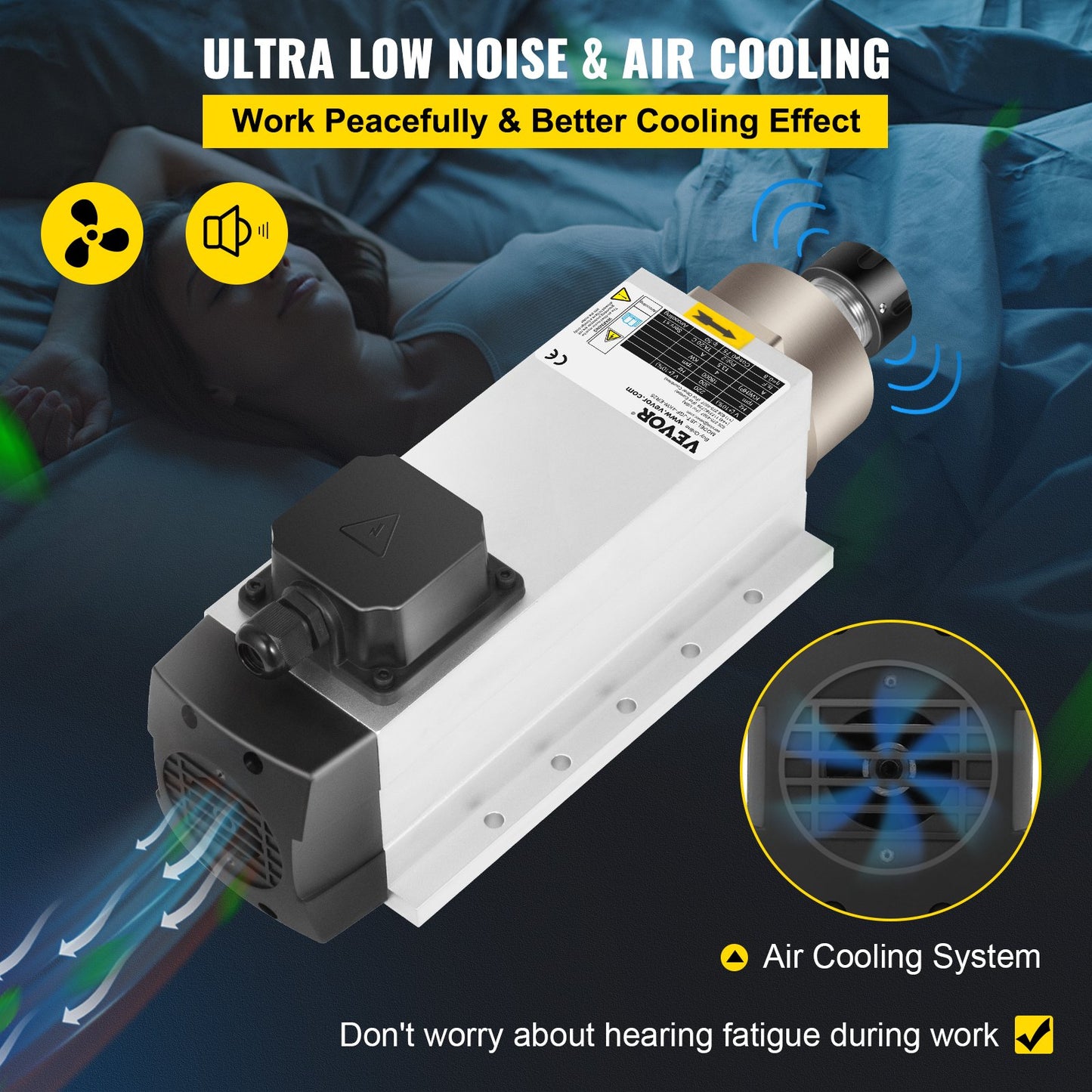 4KW 2220V luftgekühlter Spindelmotor ER25 CNC-Luftkühlungsspindelmotor für CNC-Gravierfräsmaschine