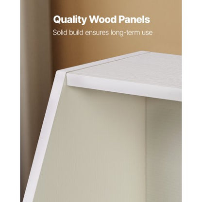 Leksaksförvaring, Träbokhylla för barn med förvaring, Leksaksskåp med 2 mobila lådor, Förvaringsorganisatör för barnrum, barnrum, vardagsrum, entré, förskola, vit |  EU