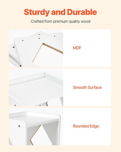 Montessori Weaning Table and Chair Set, Wooden Toddler Table and Chair Set for Aged 1-5, Adjustable Height Kids Montessori Chair and Activity Table, Ideal for Reading, Eating, Playing - White