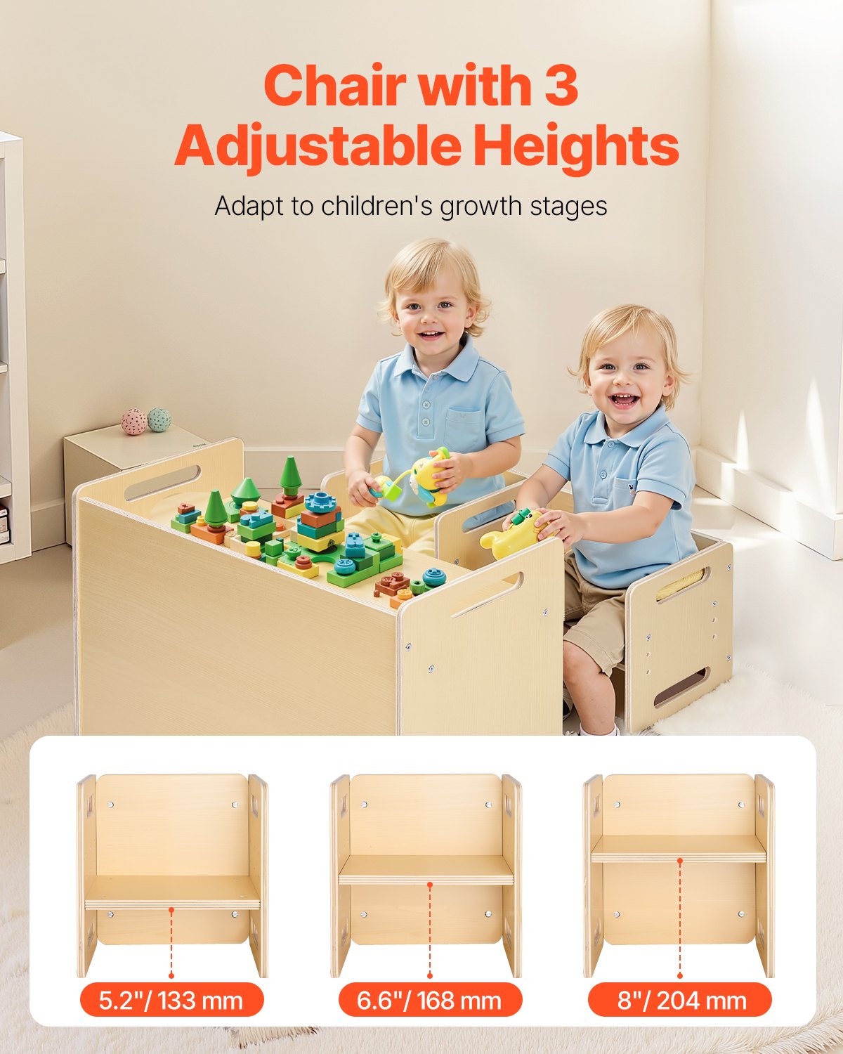 Weaning Table and Chair Set Montessori Toddler Desk with 2 Chairs Wood